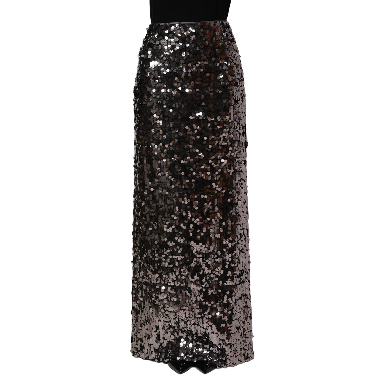 Dolce & Gabbana Brown Sequinned Embellished Pencil Cut Skirt
