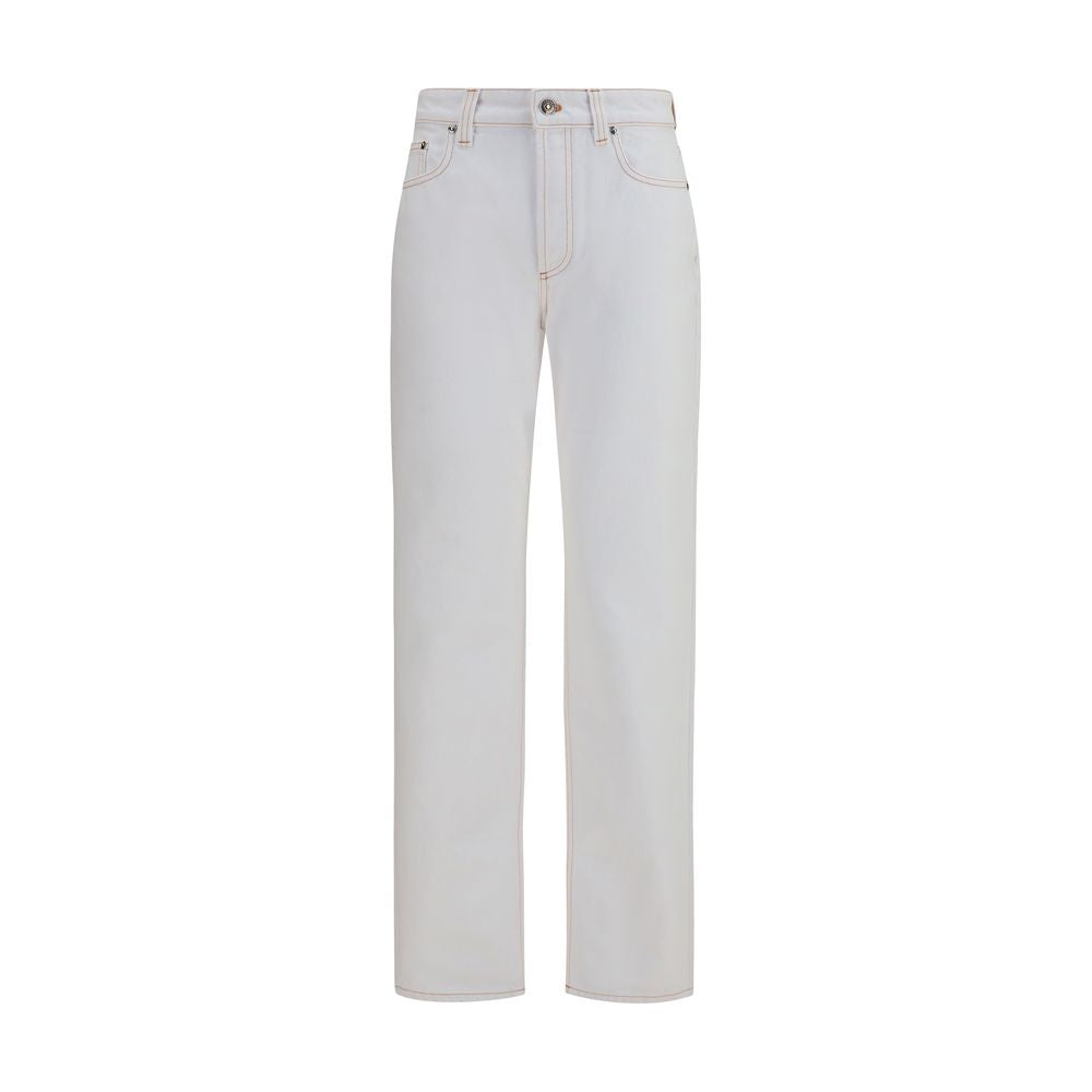 Versace White Cotton High-Waisted Jeans