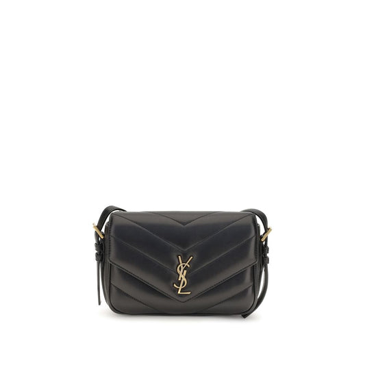 Saint Laurent Loulou Cassandre Toy sort skuldertaske i lammeskind