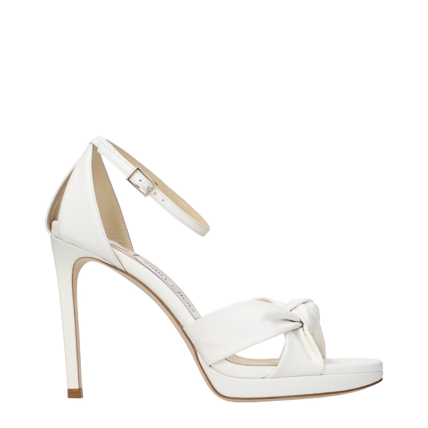 Jimmy Choo White Leather Platform Sandals