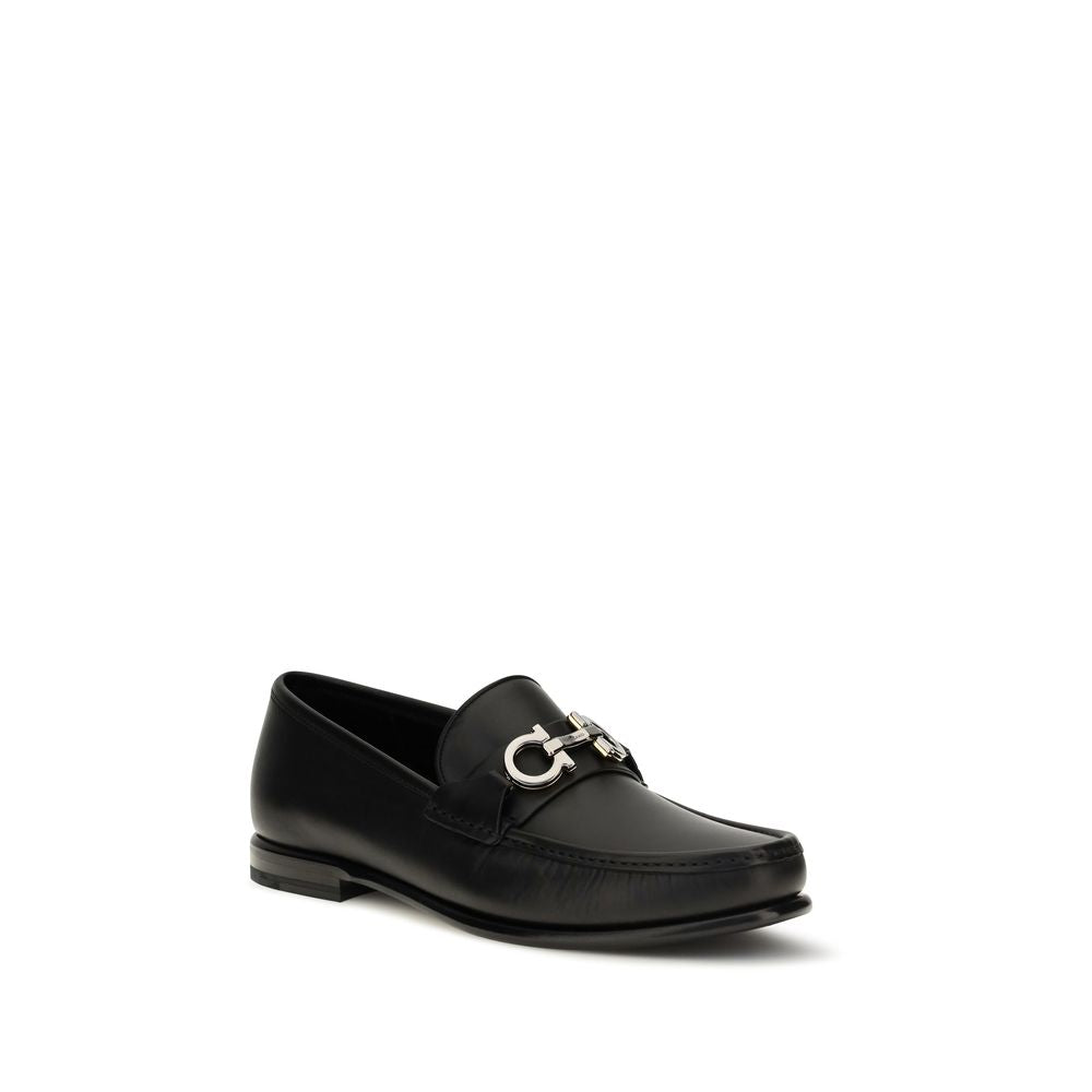 Ferragamo Gancini loafers i kalvelæder – sort