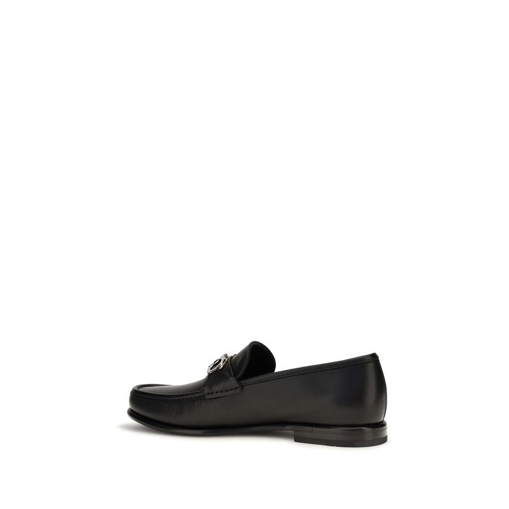 Ferragamo Gancini loafers i kalvelæder – sort