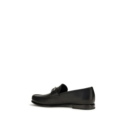 Ferragamo Gancini loafers i kalvelæder – sort