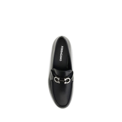Ferragamo Gancini loafers i kalvelæder – sort