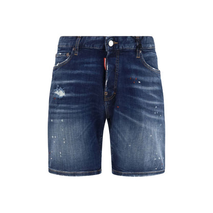 Dsquared² blå denimbermudashorts i bomuld