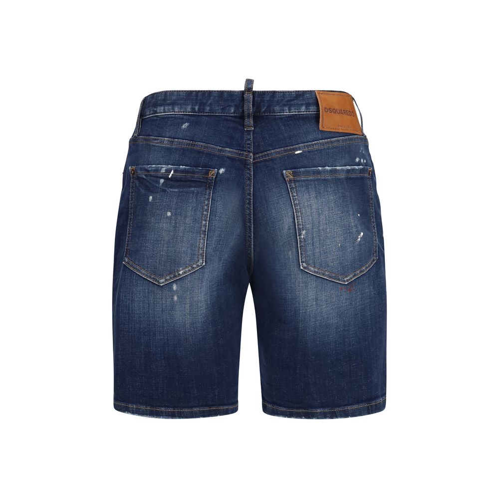 Dsquared² blå denimbermudashorts i bomuld