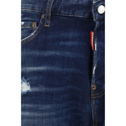 Dsquared² blå denimbermudashorts i bomuld