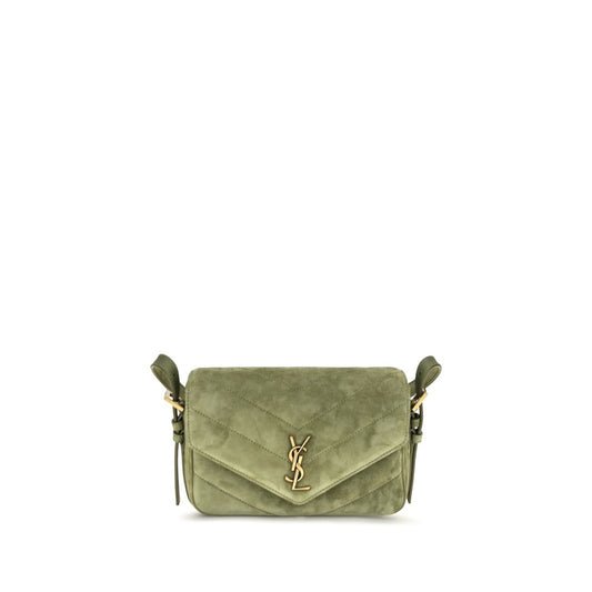 Saint Laurent LouLou matelassé skuldertaske i tofarvet ruskind