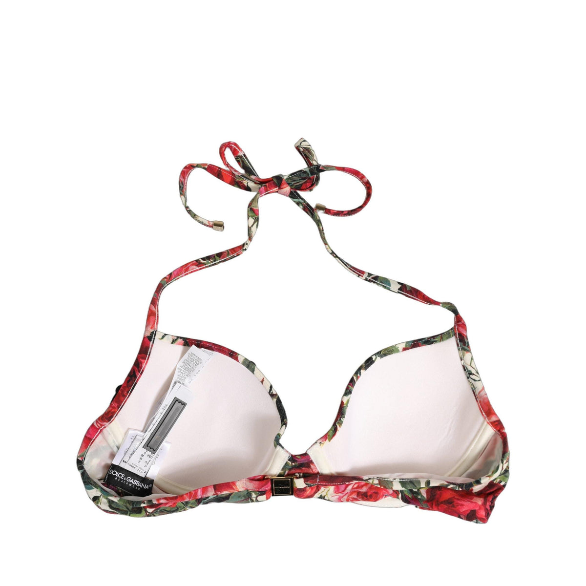 Dolce & Gabbana Multicolor Floral Print Beachwear Bikini Top