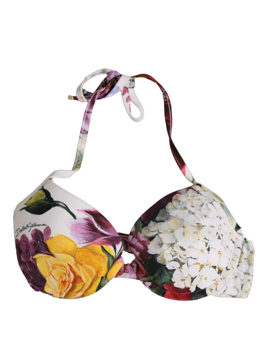 Dolce & Gabbana bikinitop med blomsterprint – hvid