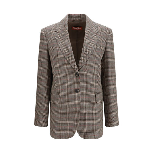 Max Mara Studio ternet blazer i uld – brun