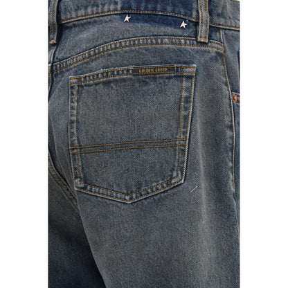 Golden Goose Blue Cotton Straight-Leg Jeans
