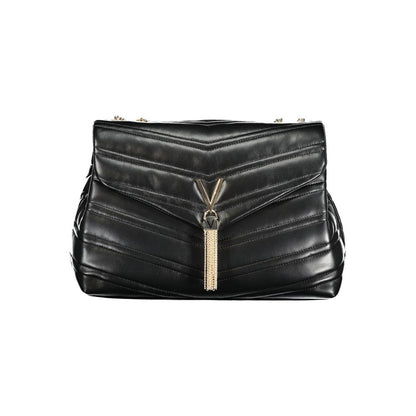 Mario Valentino Nero Polyurethane Women's Bag with Chain Shoulder Strap