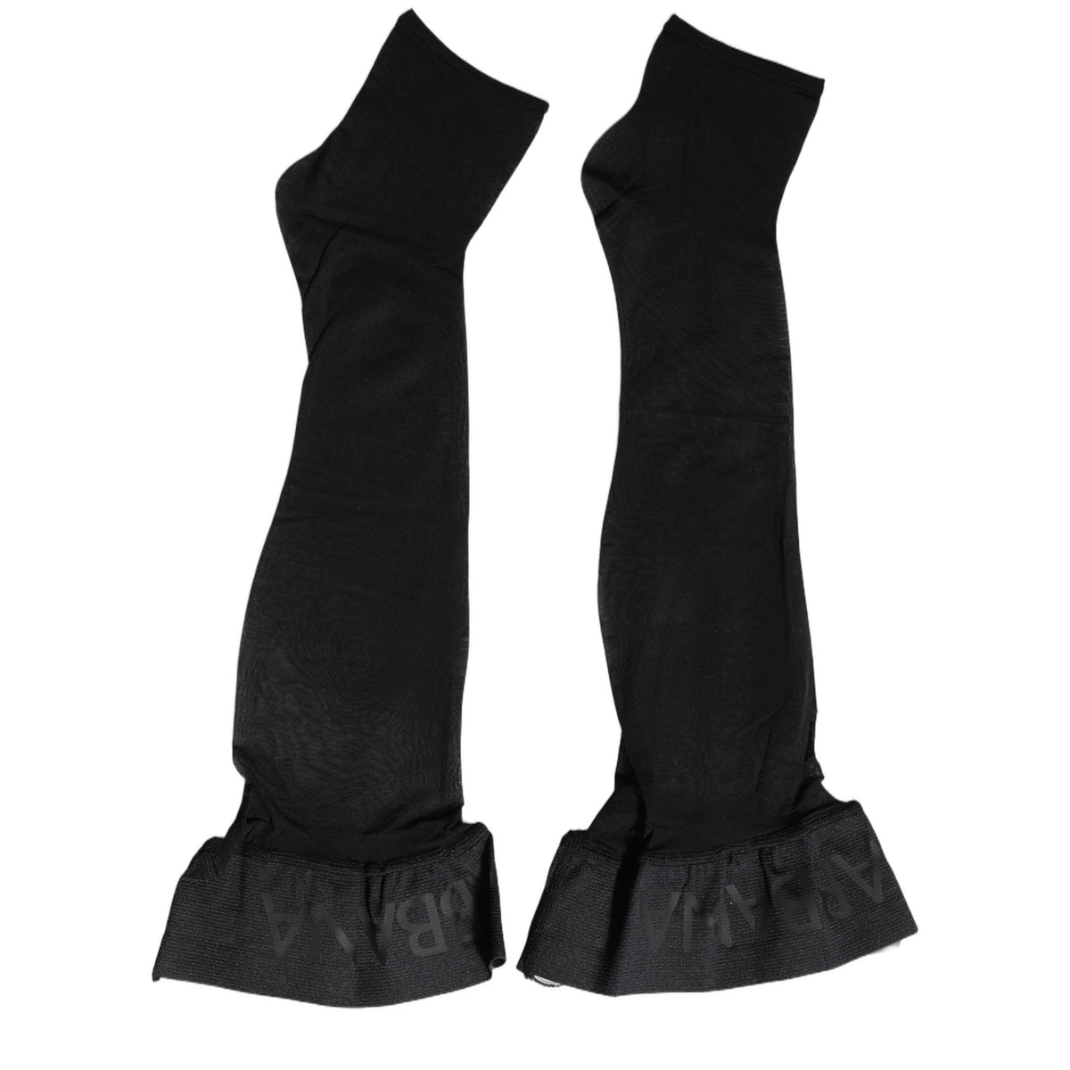 Dolce & Gabbana Black Nylon Logo Calf Long Women Accessory Socks