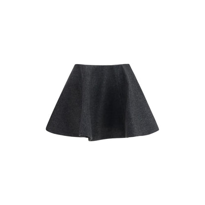 Ganni Gray Wool Oves Aries Midi Skirt