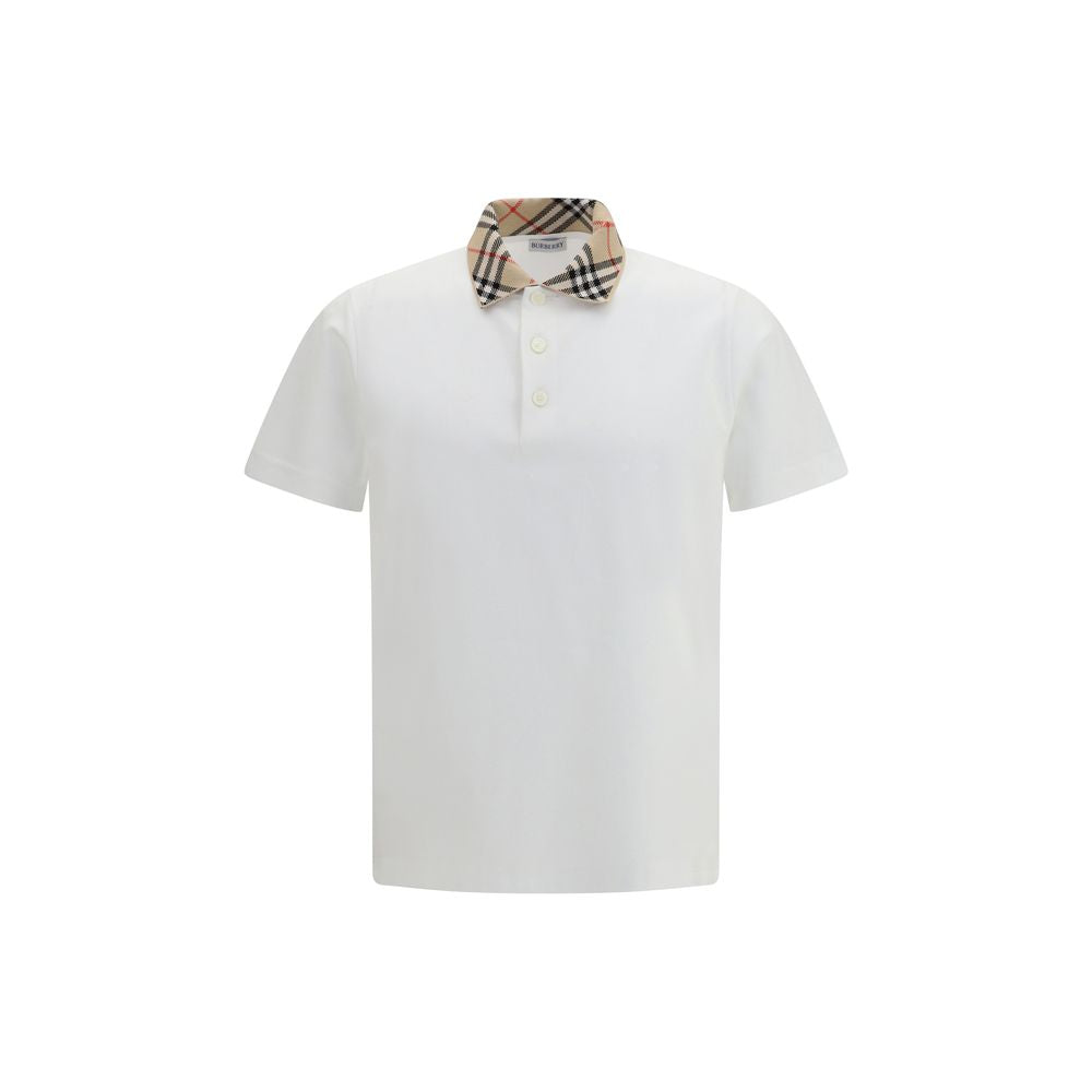 Burberry hvid poloshirt i bomuld