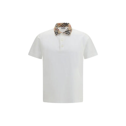 Burberry hvid poloshirt i bomuld
