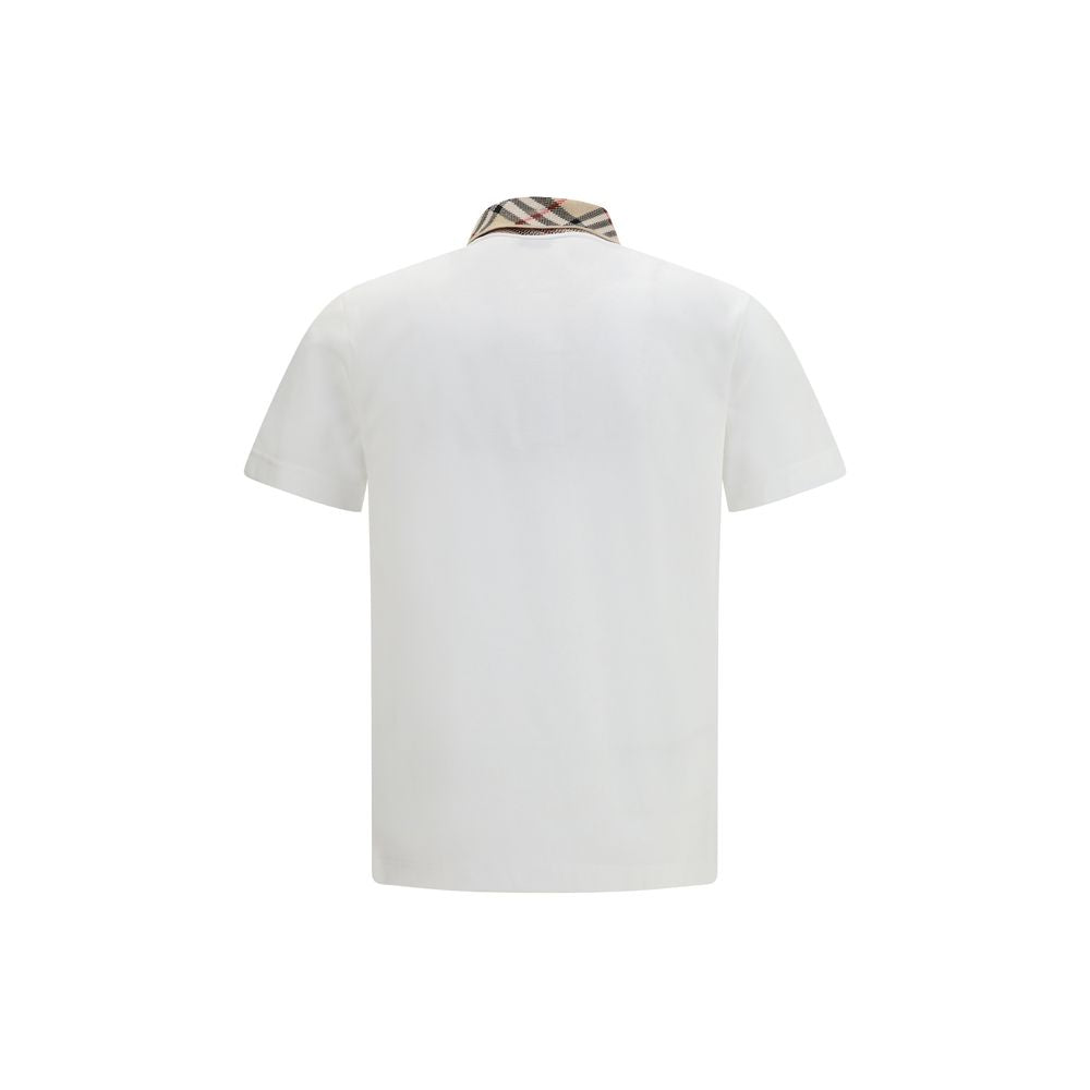 Burberry hvid poloshirt i bomuld