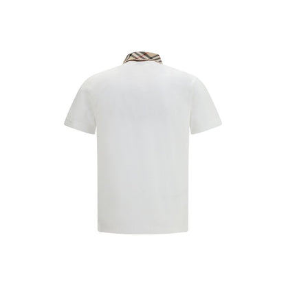 Burberry hvid poloshirt i bomuld