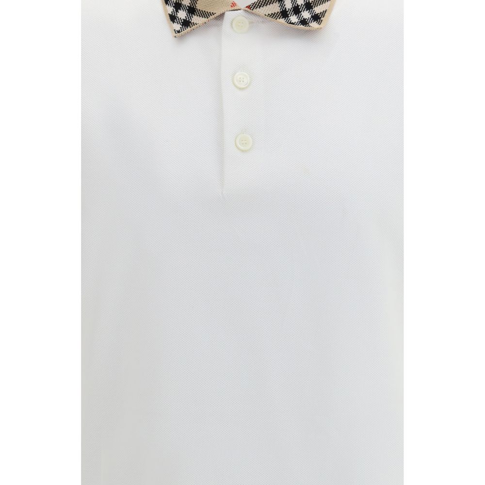 Burberry hvid poloshirt i bomuld