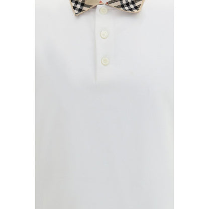 Burberry hvid poloshirt i bomuld