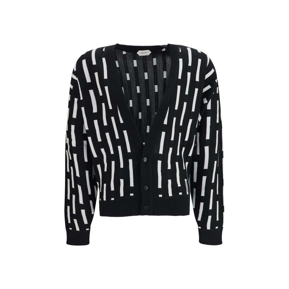 Versace Gianni Dashes cardigan i uld – multifarvet