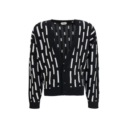Versace Gianni Dashes cardigan i uld – multifarvet