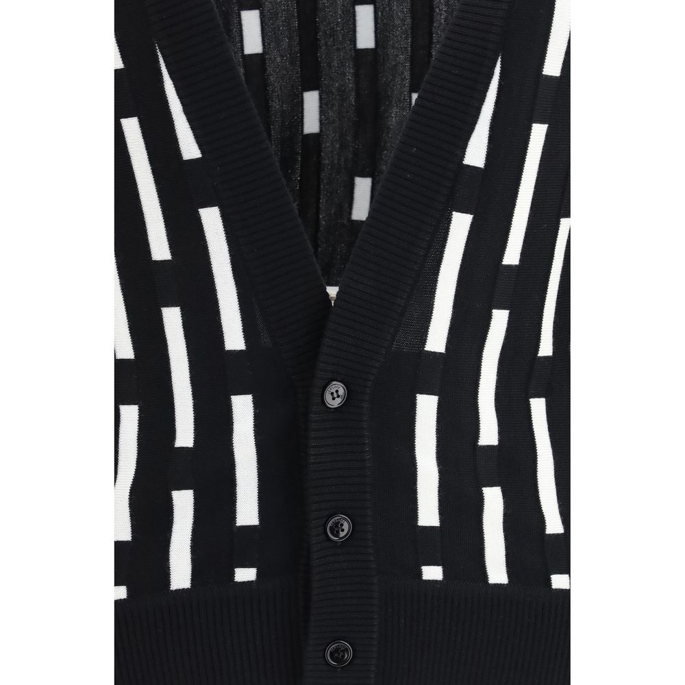 Versace Gianni Dashes cardigan i uld – multifarvet