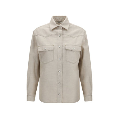 Fendi beige westernskjorte i denim af bomuld og hør