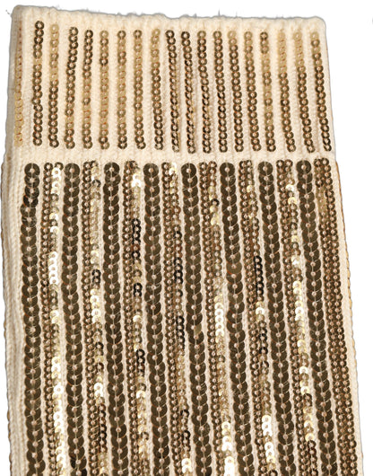 Dolce & Gabbana Off White Sequin Cotton Mid Calf Accessory Socks