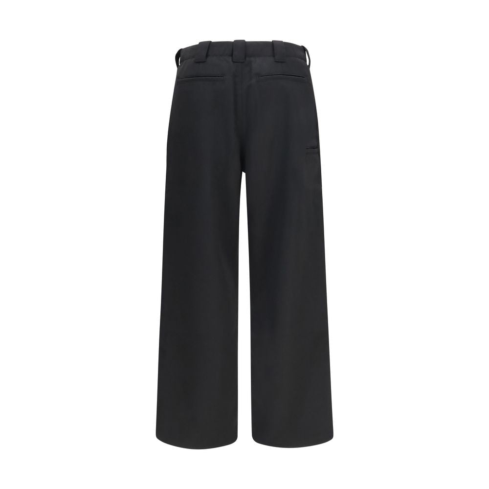Kenzo chino-bukser i uld med forstærkede knæ – sort