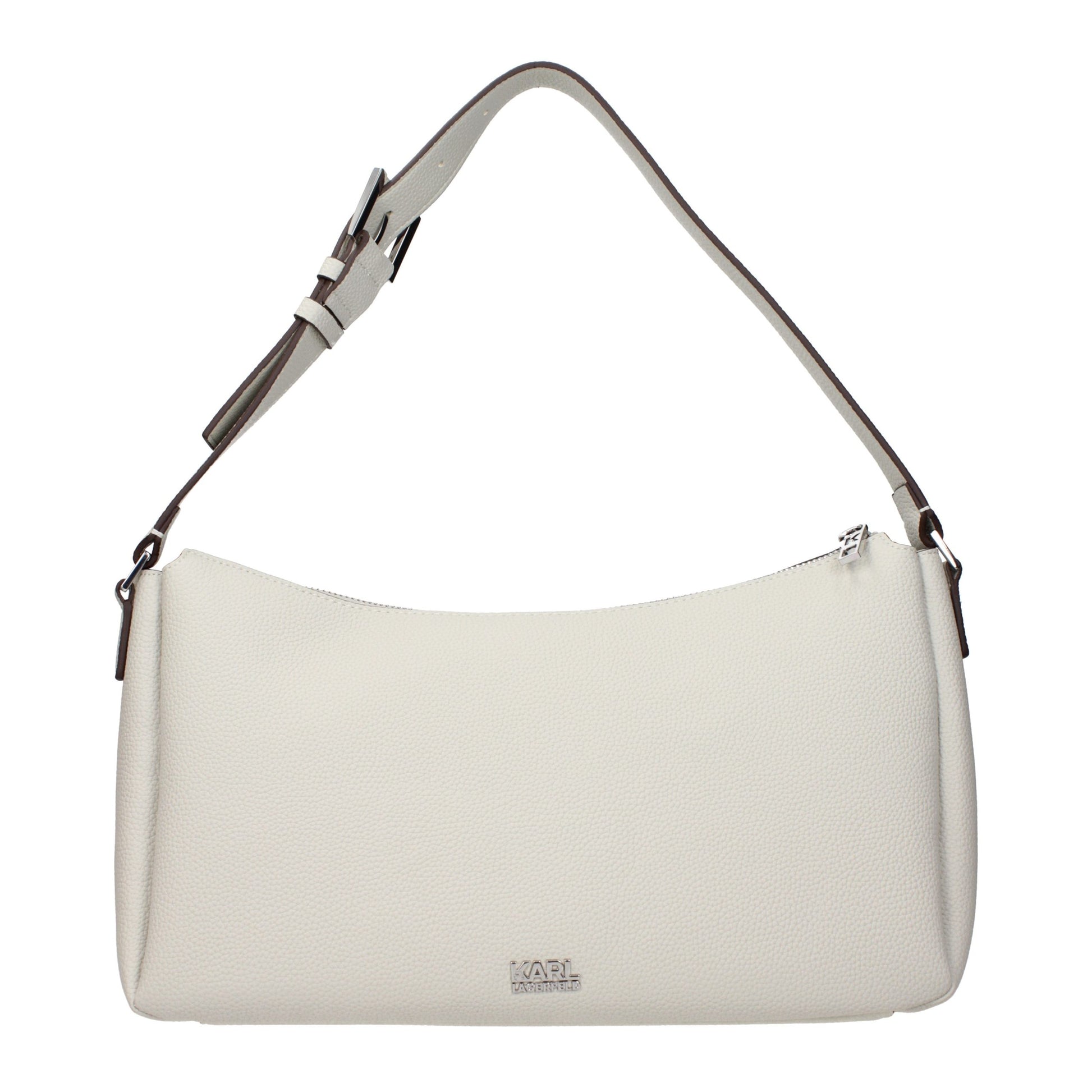 Karl Lagerfeld Gray Leather Shoulder Bag