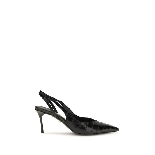 Ferragamo slingback-pumps i kalvelæder – sort