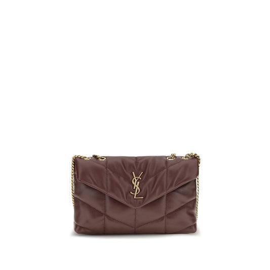 Saint Laurent bordeaux skuldertaske i lammeskind