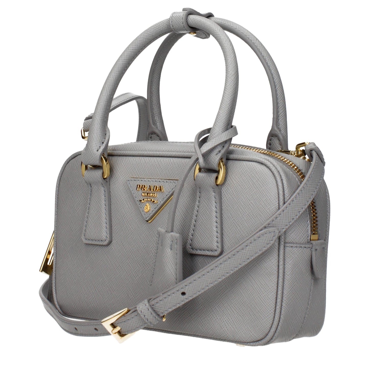 Prada Gray Leather Handbag