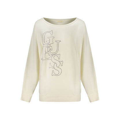 Guess Jeans sweatshirt med rhinsten og pailletter – hvid