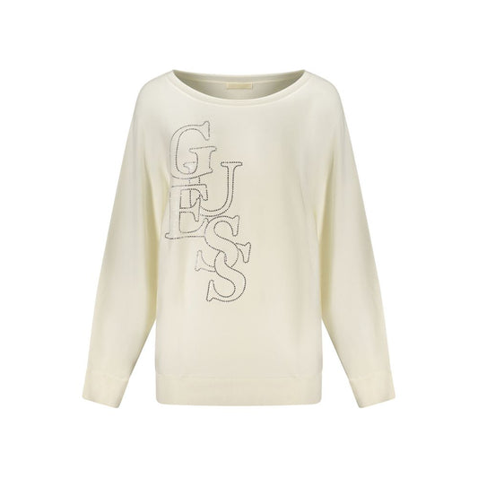 Guess Jeans sweatshirt med rhinsten og pailletter – hvid