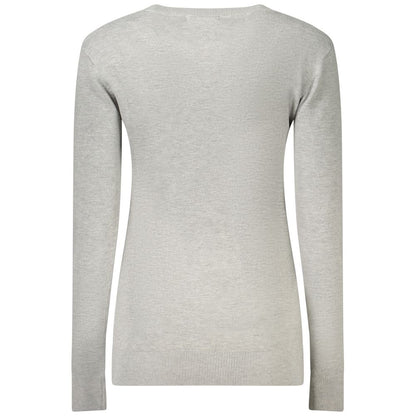Guess Jeans sweatshirt med rhinsten og broderi – grå