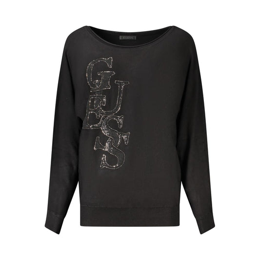 Guess Jeans sweatshirt med rhinsten og pailletter – sort