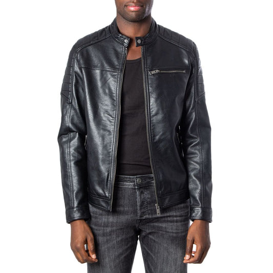 Jack & Jones JJEROCKY NOOS jakke i kunstlæder – sort