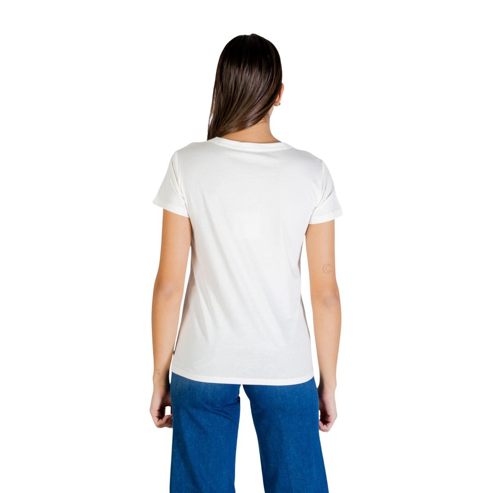 Liu Jo TA6056 JS923 T-shirt med funklende logo – hvid
