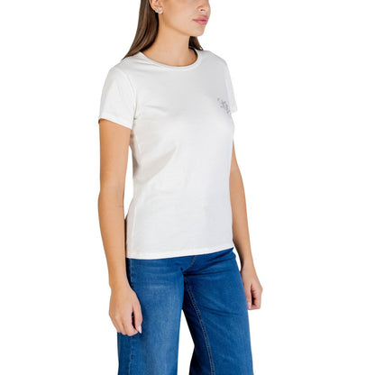 Liu Jo TA6056 JS923 T-shirt med funklende logo – hvid