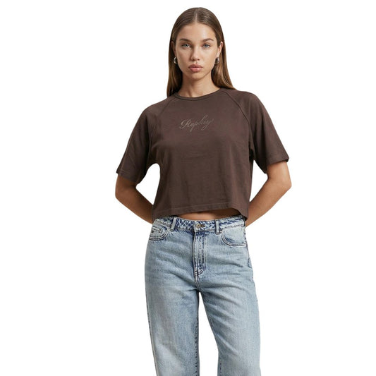 Replay brun bomulds-T-shirt