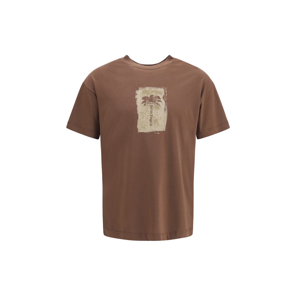 Palm Angels Palm Tree brun T-shirt i bomuld