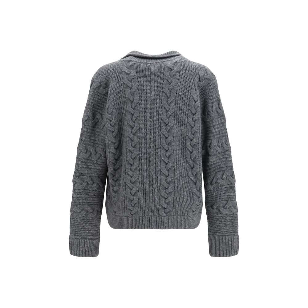 Versace grå cardigan i merinould og kashmir