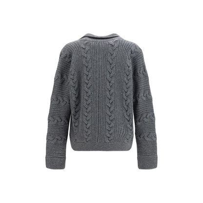 Versace grå cardigan i merinould og kashmir