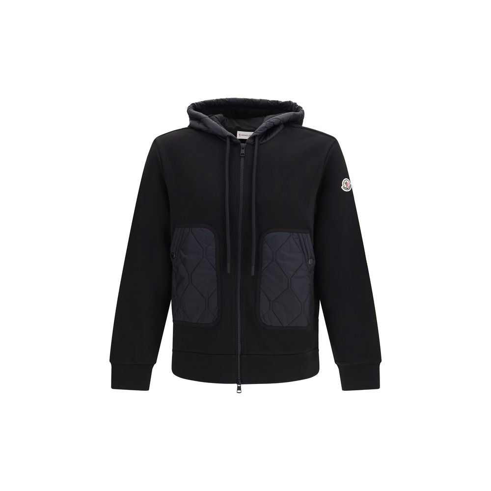 Moncler hættetrøje med lynlås – sort