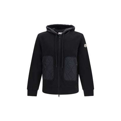 Moncler hættetrøje med lynlås – sort