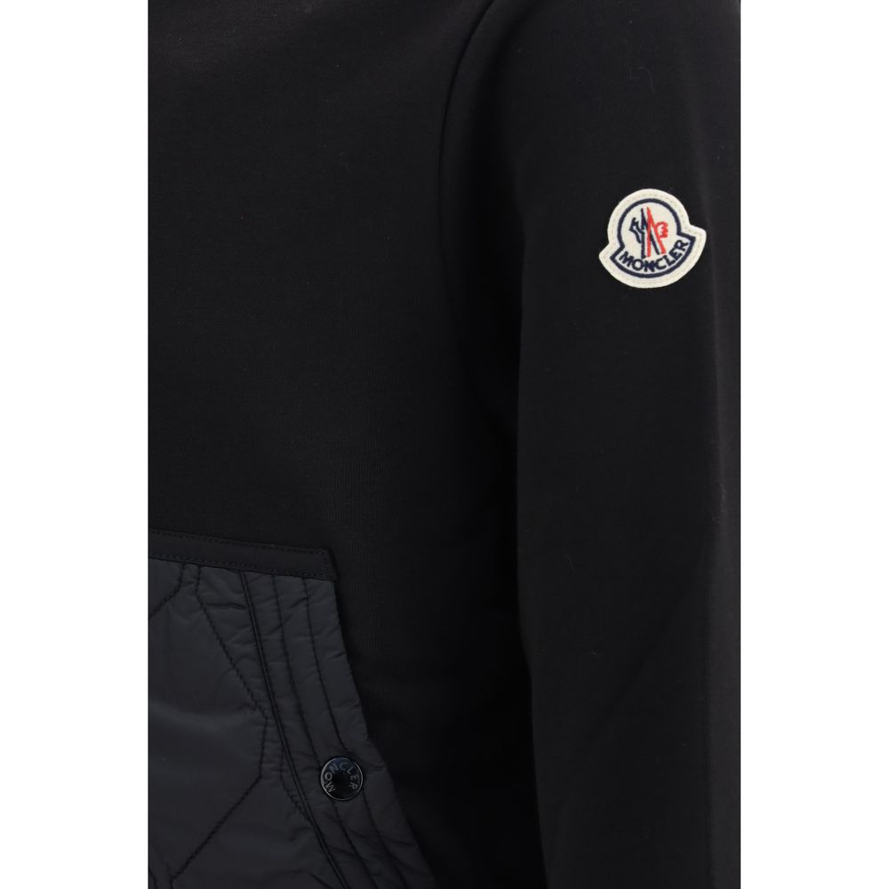 Moncler hættetrøje med lynlås – sort