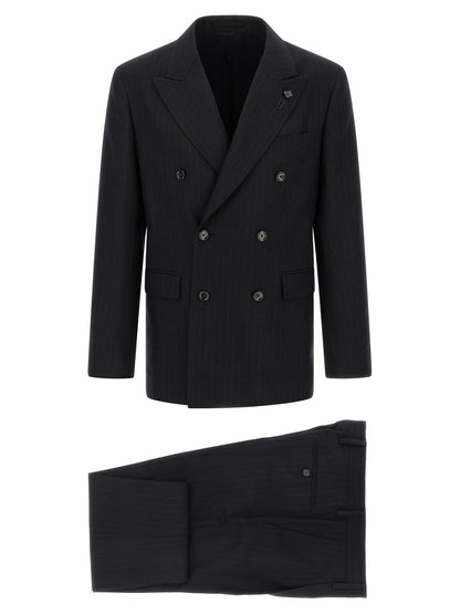 Lardini Blue Virgin Wool Two-Piece Suit